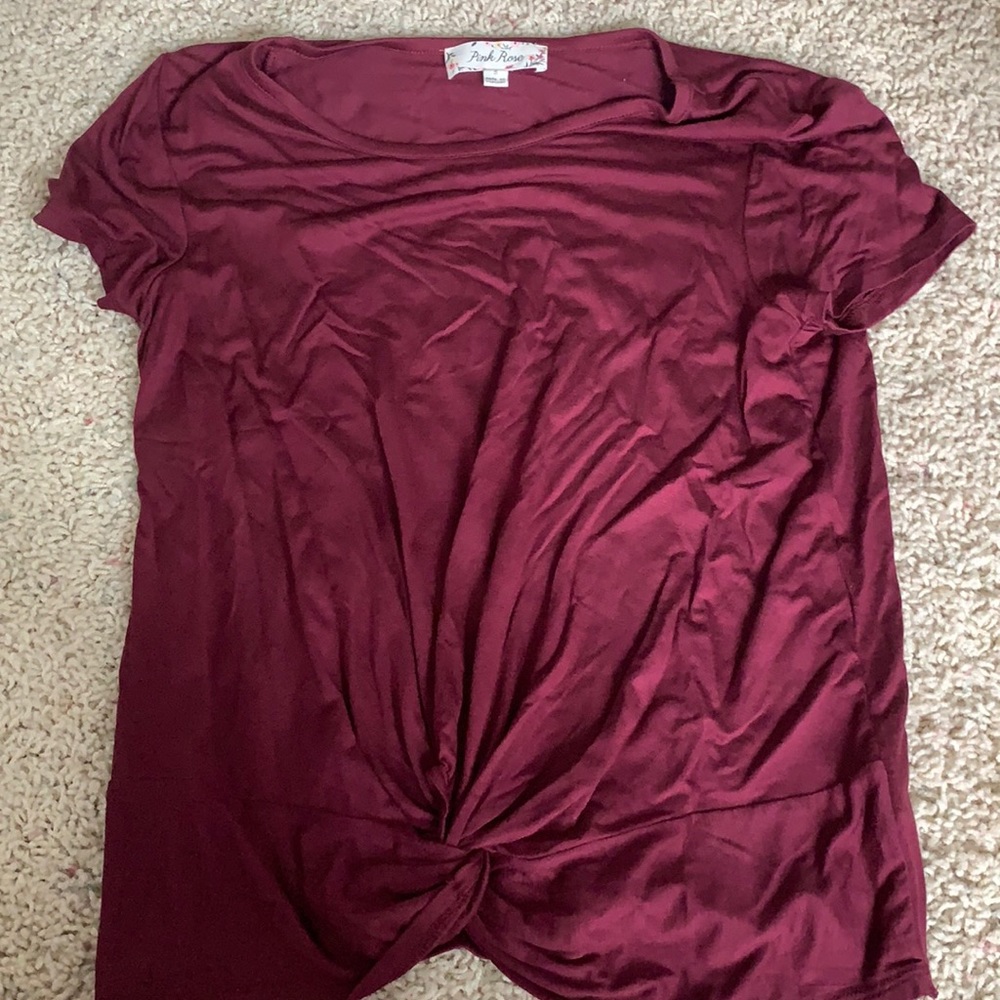 Maroon/purple red top with crossed front